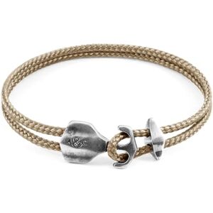 ANCHOR & CREW Bracelet Ancre Delta Argent Et Corde Marron Sable Homme 21cm - Publicité