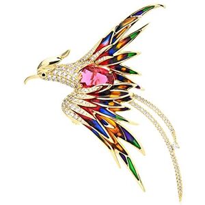 LJQZFWXX Cristal Phoenix oiseau broche dames hommes cinq couleurs émail volant beauté oiseau Banquet bureau broche (Flerfrgad 1 st) - Publicité