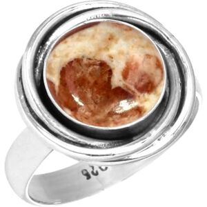 Jeweloporium Brun Naturel Garnet In Limestone Bague en argent 925 pour femme Gemme Fait main Bague en argent Taille 65.5 Anniversaire Cadeau Cocktail Bijoux - Publicité