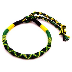 Funight made in zen Bracelet Brésilien de l'Amitié Macramé Coton Friendship Porte Bonheur Homme Femme Garçon Fille Jaune Vert Noir Reggae Rasta - Publicité