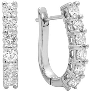 Dazzlingrock Collection Boucles d'oreilles créoles en métal avec diamant blanc rond 0,85 carat 10 K/14 K/18 carats, Diamant or blanc, Diamant - Publicité