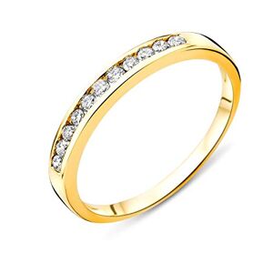 MIORE Bague d'éternité pour femme Or jaune 14 carats Diamant 14 carats (585) Avec diamants de 0,20 carats Fait main Cadeau avec boîte à bijoux, Or jaune - Publicité