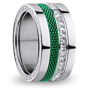 BERING Combinaison de Bagues Échangeables pour Femme en Argent et Vert avec le Système Unique Twist & Change, Ganges - Publicité