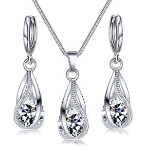 Leadthin Parure de bijoux pour femme 1 ensemble de boucles d'oreilles pendantes en strass et oxyde de zirconium Décoration géométrique brillante Tendance En forme de spirale, Faux cristal, Pas de gemme - Publicité