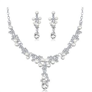 VELESAY Cristal Bijoux De Mariée Ensemble pour Femmes Parure Mariage Mariée Cristal Mariée Collier Strass Boucle d'oreille Mariage Fiançailles De Mariage Mariée Demoiselle d'honneur Bijoux Mariage Bijoux - Publicité