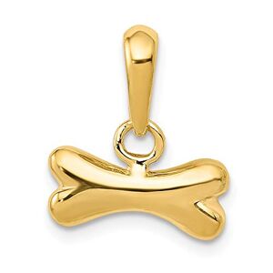 JewelryWeb Collier avec pendentif en forme d'os de chien en or jaune massif poli 14 carats mesurant 15 x 14 mm de large Bijoux pour femme, One Size, Métal Os Doré Métal, Pas de gemme - Publicité