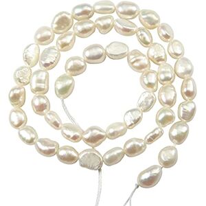 TOAOB THE ONE AND ONLY BABY TOAOB 1 Brin Perles D'eau Douce Environ 49pcs Perles Naturelles de Culture 6 à 7 mm Perles Nacre Irrégulières en vrac Blanc pour Fabrication de Bijoux Collier Bracelet Boucles D'oreilles - Publicité