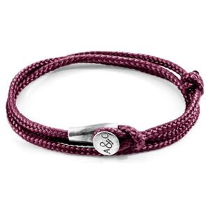 ANCHOR & CREW Bracelet Dundee Argent Et Corde Violet Aubergine Homme Taille Unique - Publicité