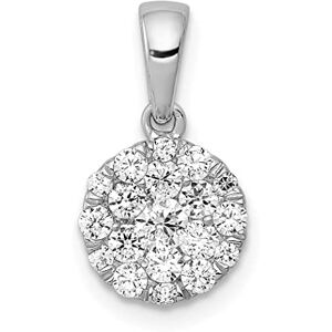 JewelryWeb Collier avec pendentif en or blanc 14 carats avec diamants cultivés en laboratoire SI1 SI2 G H I pour femme, One Size, Diamant Diamant Pierre précieuse Doré, Diamant cultivé en laboratoire - Publicité