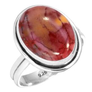 Jeweloporium Multicolore Naturel Mookaite Bague en argent 925 pour femme Gemme Fait main Bague en argent Taille 52 Pâques Cadeau Cocktail Bijoux - Publicité