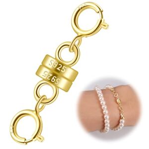 Huiguli Fermoir à bijoux collier et bracelet, Fermoirs Magnétique en argent S 925 pour Fabrication de Bijoux (Doré) - Publicité