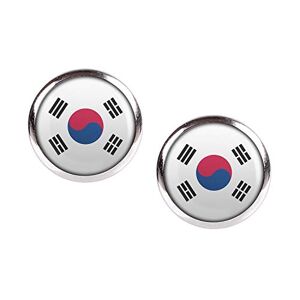 Mylery Paire de boucles d'oreilles avec motif Corée du Sud Corée du Sud Séoul Drapeau argent 12mm - Publicité
