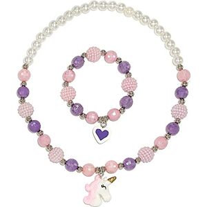 NLR FUN NLR Ensemble collier et bracelet licorne pour enfants, parure de bijoux colorée pour petites filles, excellent bijou fantaisie et choix de cadeau pour les enfants - Publicité