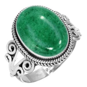 Jeweloporium Vert Naturel Quartz Kiwi Bague en argent sterling 925 pour femme Pierre Précieuse Fait main Bague en argent Taille 56.5 Saint Valentin Cadeau Cocktail Bijoux - Publicité