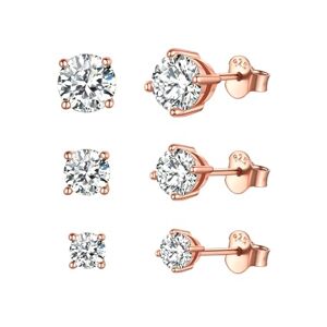 ChicSilver Boucle d’oreille Or Rose Femme,2 Clou Oreille Argent Blanc Cubique Cartilage Oreille Piercings Diamètre 3 mm / 4 mm / 5 mm Bijoux Fantaisie pour Filles - Publicité