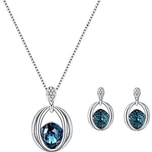 Generic Parure de bijoux tendance pour femme avec pendentif et boucles d'oreilles en cristal et perles, taille unique, Métal - Publicité