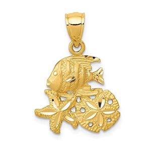 JewelryWeb Collier avec pendentif en forme de vie marine en or 14 carats 14 carats pour femme 16 mm, one-size, Métal, Pas de gemme - Publicité
