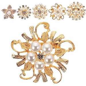 OATIPHO 18 Pcs Broche Fleur De Perle Broche En De Perles Boutonnière De Mariage Broche De Perles Cardigan Pull Femme Broches De Mariage Pour Femmes Vêtements Strass La Mariée - Publicité