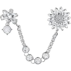 asdchZen Cristal Strass Fleur Chaîne Broche Collier Épinglettes - Publicité