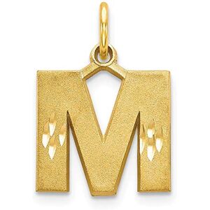 JewelryWeb Collier avec pendentif en or jaune massif 14 carats satiné avec monogramme M personnalisé Bijoux cadeaux pour femme, Initial: M, Métal Or jaune Doré Métal Or jaune, Pas de gemme - Publicité