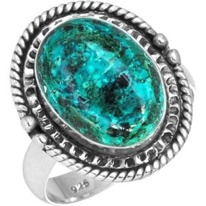 Jeweloporium Bleu Naturel Shattuckite Bague en argent 925 pour femme Gemme Fait main Bague en argent Taille 51 Anniversaire Cadeau Cocktail Bijoux - Publicité