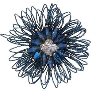 AIRAU Pince à Cravate Exquise Femmes Strass Fleur Broche Badges Perle Cristal Plante Broches Rétro Broche pour Dame Broches (Couleur : Bleu) (Bleu A) - Publicité