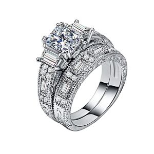 Xmiral Fashion Cubic Zirconia Rhinestone Ring Bague de fiançailles Full Diamond Zirconia Ring Anneaux Anneau Anneaux - Publicité
