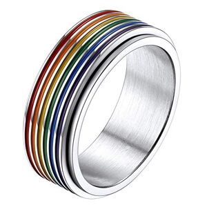 PROSTEEL Bague Rotative Anti-Stress Acier INOX Taille 57, LGBT Anneau Unisexe pour Gay/Lesbien - Publicité