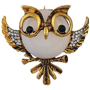 TEmkin Broche Rétro Mignon Hibou Broche pour Hommes et Femmes, Cristal Strass Broche Bijoux Robe Écharpe Châle Clip (A) - Publicité