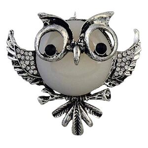 TEmkin Broche Rétro Mignon Hibou Broche pour Hommes et Femmes, Cristal Strass Broche Bijoux Robe Écharpe Châle Clip (B) - Publicité