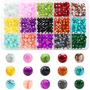 TOAOB THE ONE AND ONLY BABY TOAOB 525 Pièces Perles de Verre Rondes Craquelé 6mm Multicolores Motif Marbre Perles Cristal en Vrac pour Fabrication de Bijoux DIY Bracelets Colliers Boucles d'Oreilles Artisanat - Publicité