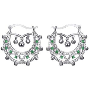 BOBIJOO JEWELRY Boucles d'oreilles Savoyardes 35mm Femme Argent Vert Emeraude - Publicité