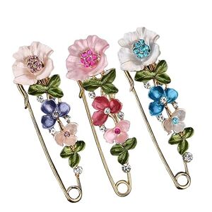 VALICLUD 3 Pièces Broche En Alliage Perles Peinture Broche Fleur Broche Fleur Design Broche Vêtements Accessoires Collier Broche Fleurs Miss - Publicité