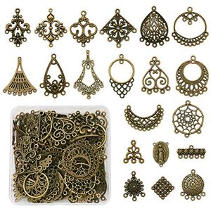 Craftdady Lot de 80 breloques tibétaines en filigrane vintage pour boucles d'oreilles pendantes Bronze antique 20 styles - Publicité
