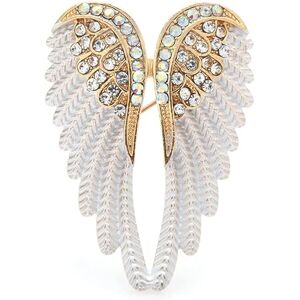 VejiA classique strass ailes d'ange broche broches 4 couleurs bijoux étincelants cadeau plume broches de créateur - Publicité