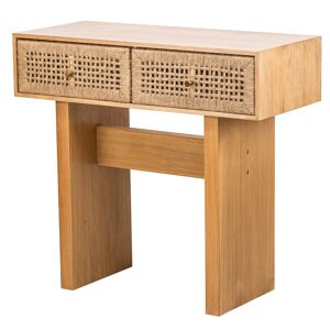 Nordlys Console 2 tiroirs en bois et corde naturelle