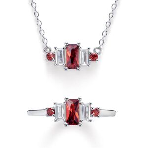 MATY OUTLET -Parure argent zirconia rouge 49-50,51-52,53-54,55-56,57-58,59-60 - Publicité