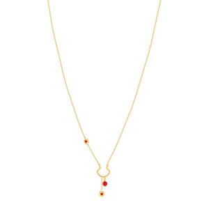 OUTLET -Collier MATY Or 375 jaune corail imitation 45 cm