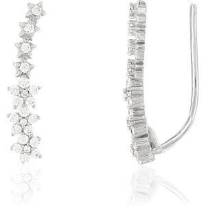 Boucles d'oreilles argent 925 contours fleurs zirconias- MATY