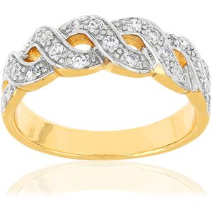 MATY OUTLET -Bague plaquÃ© or torsadÃ©e zirconias 49-50,51-52,53-54,55-56,57-58,59-60