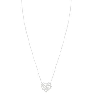 Collier argent 925 coeur feuillage zirconias 45 cm- MATY