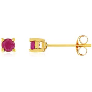 Boucles d'oreilles or jaune 750 rubis- MATY