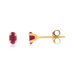 Boucles d'oreilles or 750 jaune rubis ovales- MATY