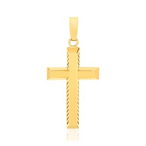 MATY OUTLET -Pendentif croix or 750 jaune ajourÃ©