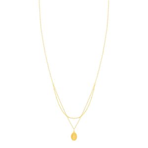 Collier or 750 jaune double rang mÃ©daille Vierge miraculeuse 42 cm- MATY
