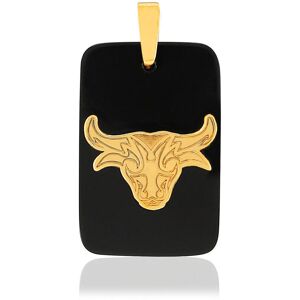 Pendentif or jaune 375 zodiaque taureau onyx noir- MATY