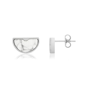 OUTLET -Boucles d'oreilles MATY Acier inoxydable Howlite blanc