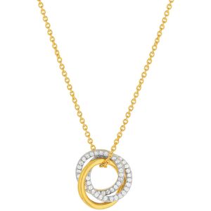 Collier plaquÃ© or cercles entrelacÃ©s zirconias 45 cm- MATY