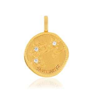 MATY OUTLET -Pendentif plaquÃ© or mat constellation zodiaque sagittaire zirconias