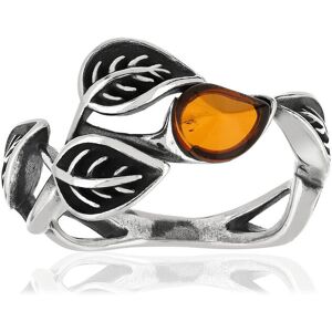 Bague argent 925 vieilli feuilles ambre- MATY 49-50,51-52,53-54,55-56,57-58,59-60,61-62 - Publicité